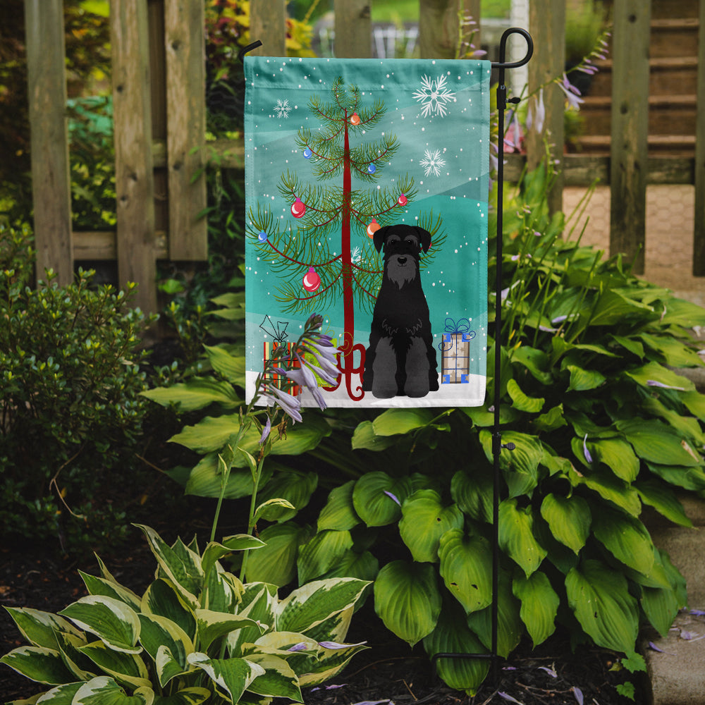 Merry Christmas Tree Standard Schnauzer Black Garden Flag Mailbox Decorative Yard Banner Outside Patio Artwork for Flower Beds, Garden Size, Multicolor