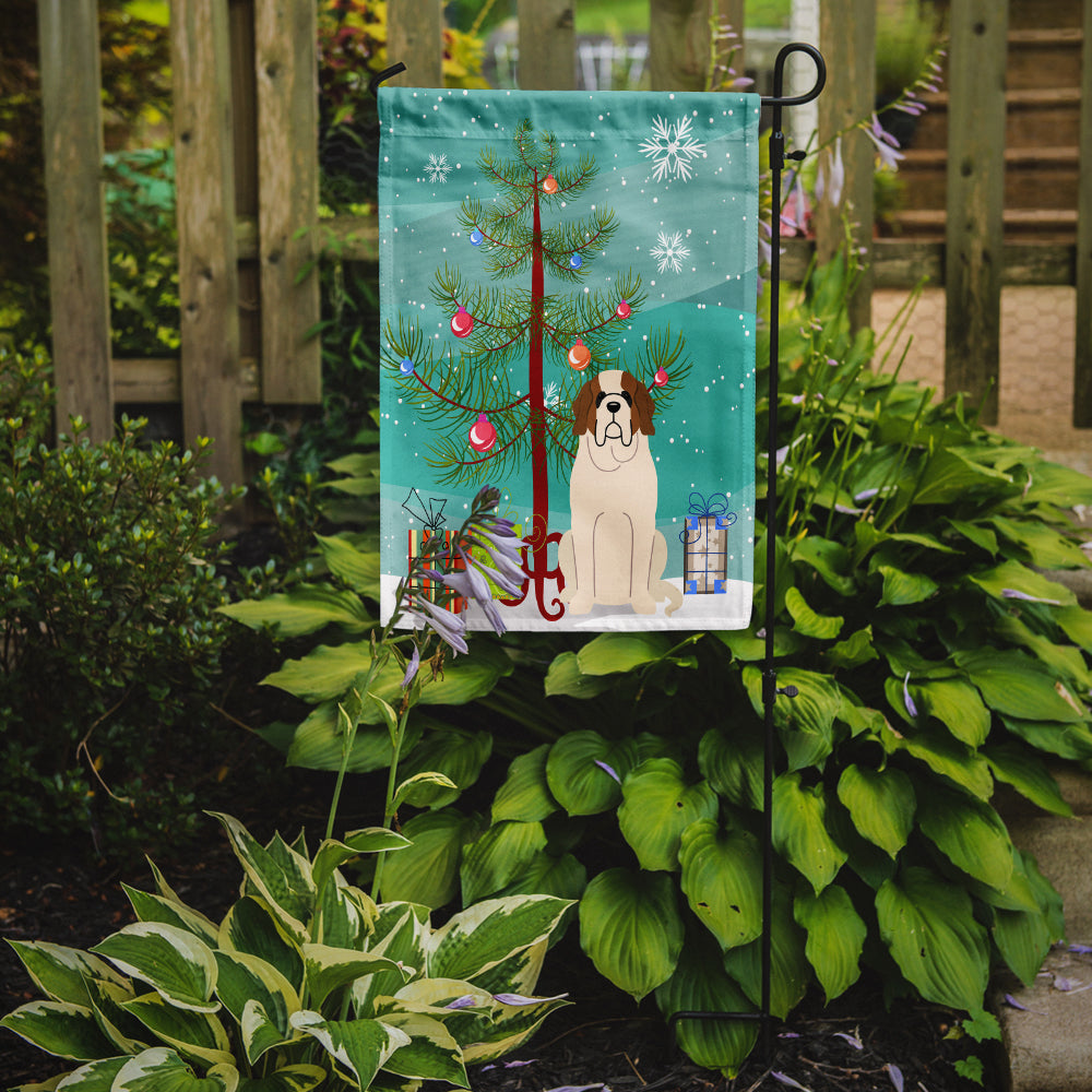 Merry Christmas Tree Saint Bernard Garden Flag Mailbox Decorative Yard Banner Outside Patio Artwork for Flower Beds, Garden Size, Multicolor