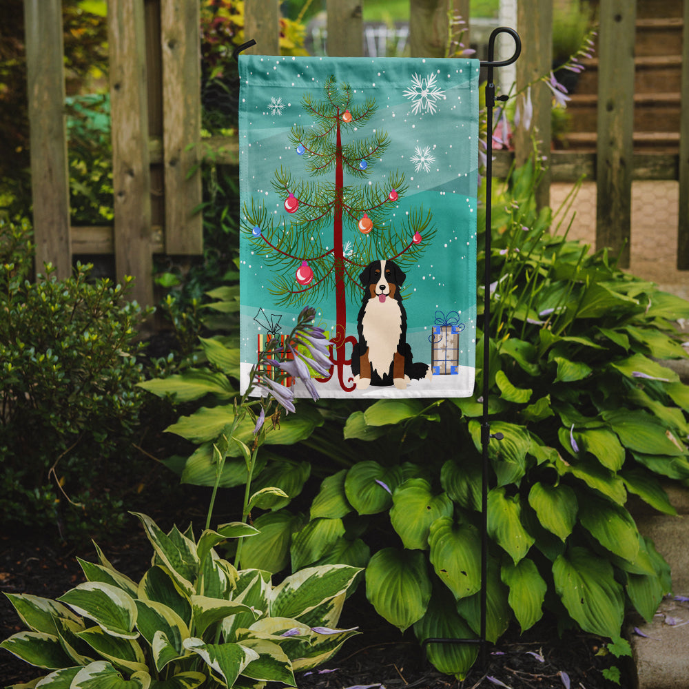 Merry Christmas Tree Bernese Mountain Dog Garden Flag Mailbox Decorative Yard Banner Outside Patio Artwork for Flower Beds, Garden Size, Multicolor