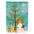 Merry Christmas Tree Beagle Tricolor House Flag 28x40 Porch Sleeve Pole Decorative Outside Yard Banner Artwork Wall Hanging, Polyester