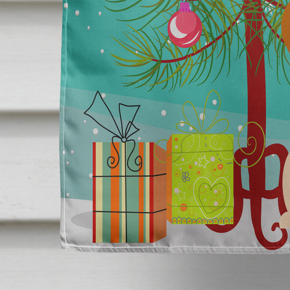 Merry Christmas Tree Beagle Tricolor House Flag 28x40 Porch Sleeve Pole Decorative Outside Yard Banner Artwork Wall Hanging, Polyester