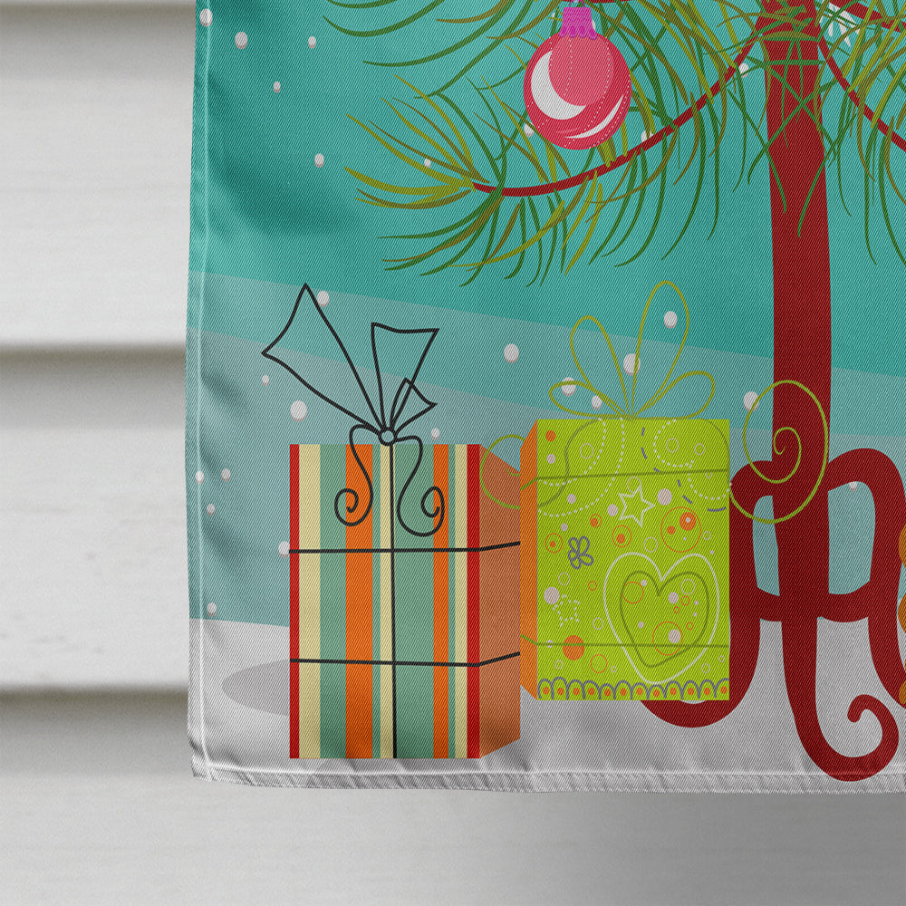Merry Christmas Tree Airedale House Flag 28x40 Porch Sleeve Pole Decorative Outside Yard Banner Artwork Wall Hanging, Polyester
