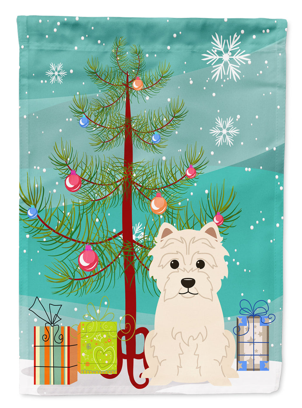 Merry Christmas Tree Westie Garden Flag Mailbox Decorative Yard Banner Outside Patio Artwork for Flower Beds, Garden Size, Multicolor