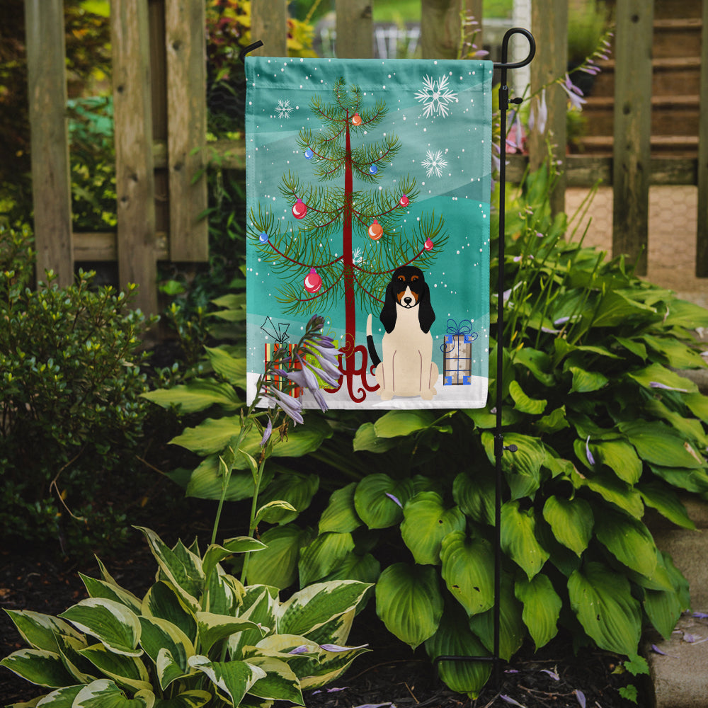 Merry Christmas Tree Swiss Hound Garden Flag Mailbox Decorative Yard Banner Outside Patio Artwork for Flower Beds, Garden Size, Multicolor