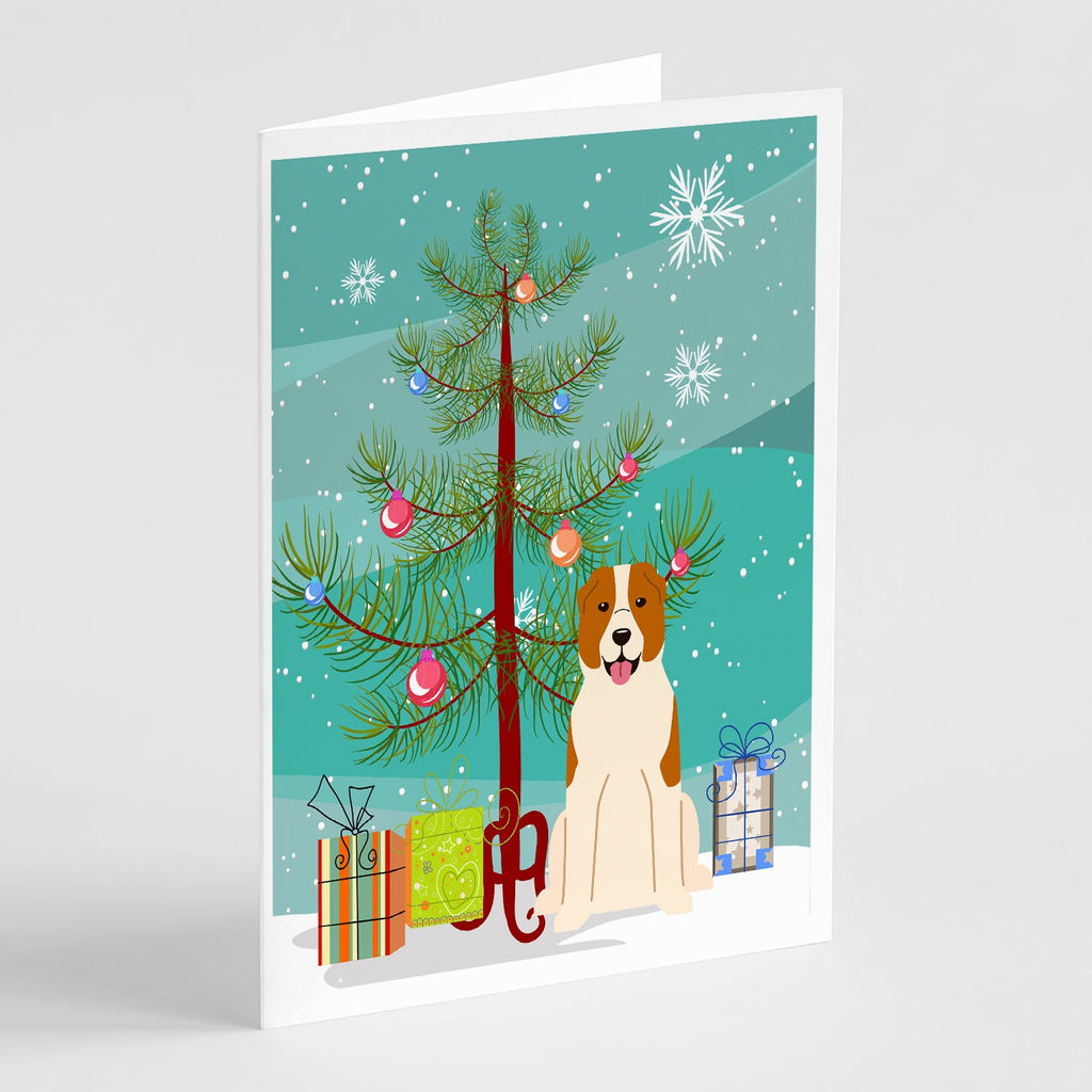 Merry Christmas Tree Central Asian Shepherd Dog Greeting Cards Pack of 8 Blank Cards with Envelopes Whimsical A7 Size 5x7
