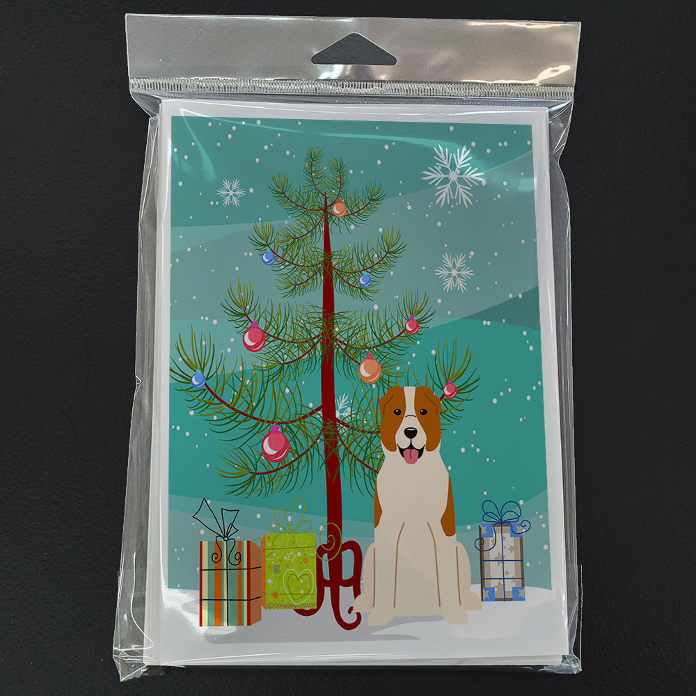 Merry Christmas Tree Central Asian Shepherd Dog Greeting Cards Pack of 8 Blank Cards with Envelopes Whimsical A7 Size 5x7