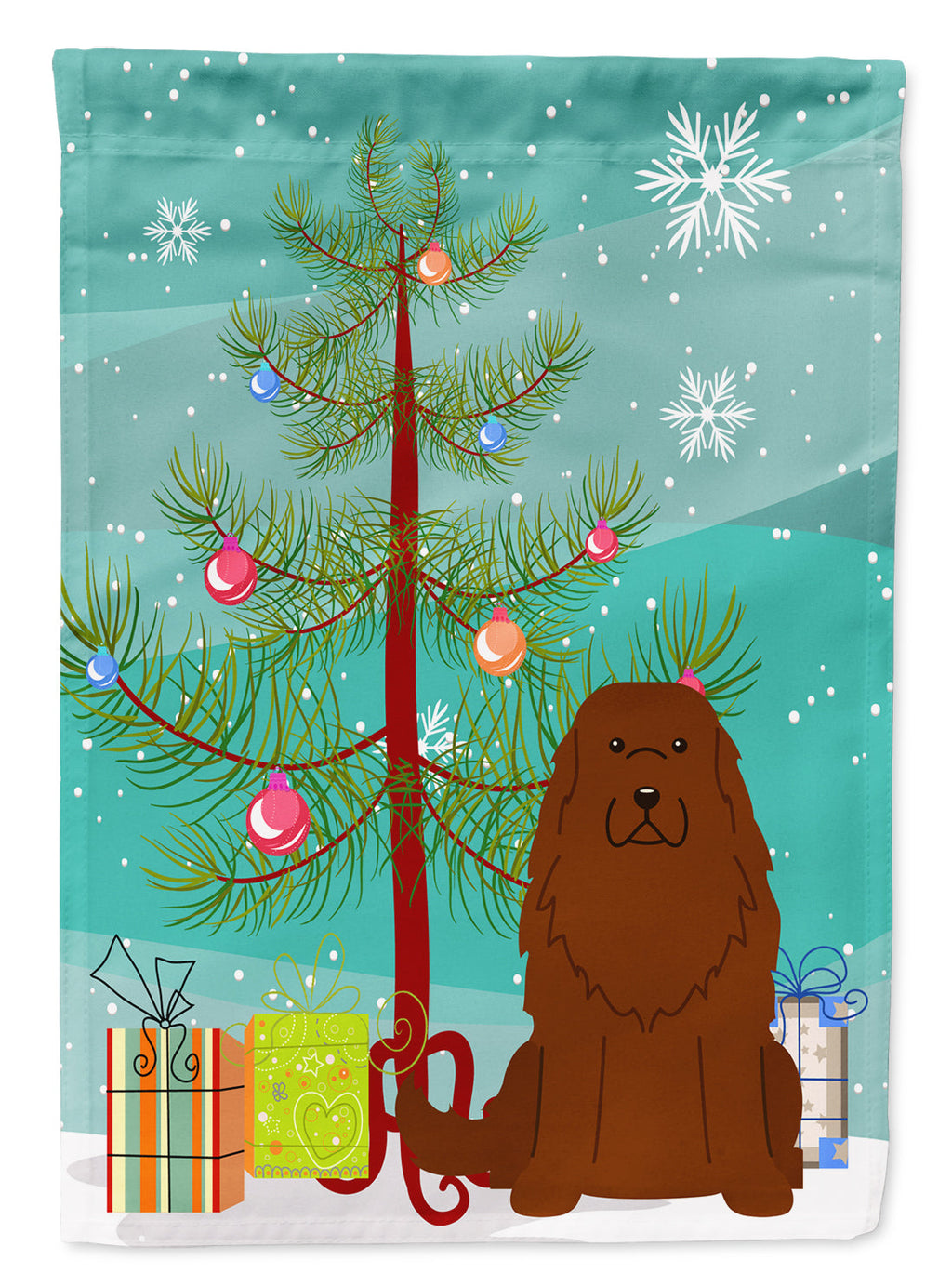 Merry Christmas Tree Caucasian Shepherd Dog Garden Flag Mailbox Decorative Yard Banner Outside Patio Artwork for Flower Beds, Garden Size, Multicolor