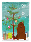 Merry Christmas Tree Caucasian Shepherd Dog Garden Flag Mailbox Decorative Yard Banner Outside Patio Artwork for Flower Beds, Garden Size, Multicolor