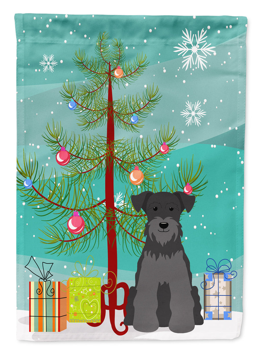 Merry Christmas Tree Miniature Schnauzer Black Garden Flag Mailbox Decorative Yard Banner Outside Patio Artwork for Flower Beds, Garden Size, Multicolor