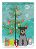 Merry Christmas Tree Miniature Schnauzer Black Silver Garden Flag Mailbox Decorative Yard Banner Outside Patio Artwork for Flower Beds, Garden Size, Multicolor