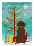 Merry Christmas Tree Chocolate Labrador Garden Flag Mailbox Decorative Yard Banner Outside Patio Artwork for Flower Beds, Garden Size, Multicolor