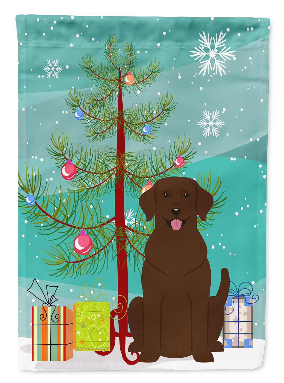 Merry Christmas Tree Chocolate Labrador Garden Flag Mailbox Decorative Yard Banner Outside Patio Artwork for Flower Beds, Garden Size, Multicolor