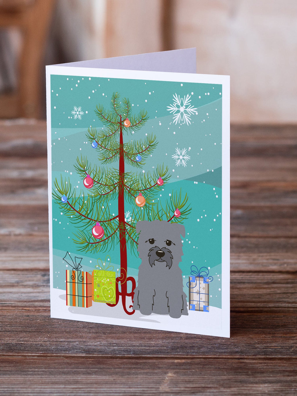 Merry Christmas Tree Glen of Imal Grey Greeting Cards Pack of 8 Blank Cards with Envelopes Whimsical A7 Size 5x7