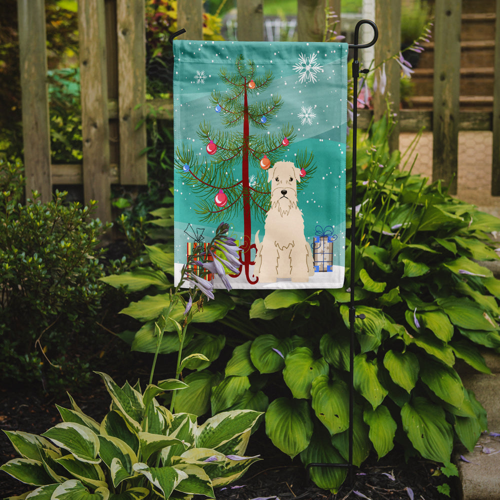 Merry Christmas Tree Soft Coated Wheaten Terrier Garden Flag Mailbox Decorative Yard Banner Outside Patio Artwork for Flower Beds, Garden Size, Multicolor