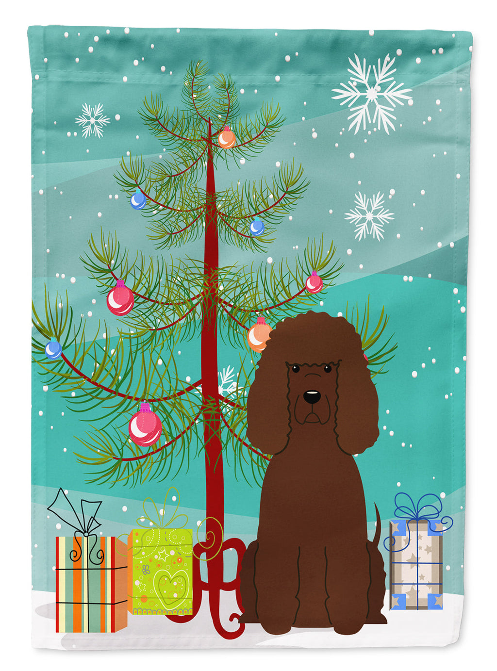 Merry Christmas Tree Irish Water Spaniel Garden Flag Mailbox Decorative Yard Banner Outside Patio Artwork for Flower Beds, Garden Size, Multicolor