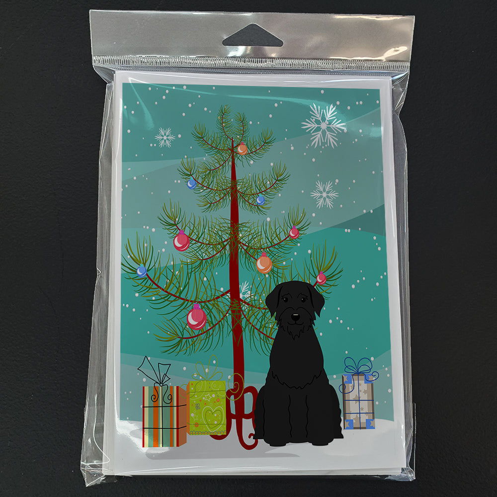 Merry Christmas Tree Giant Schnauzer Greeting Cards Pack of 8 Blank Cards with Envelopes Whimsical A7 Size 5x7