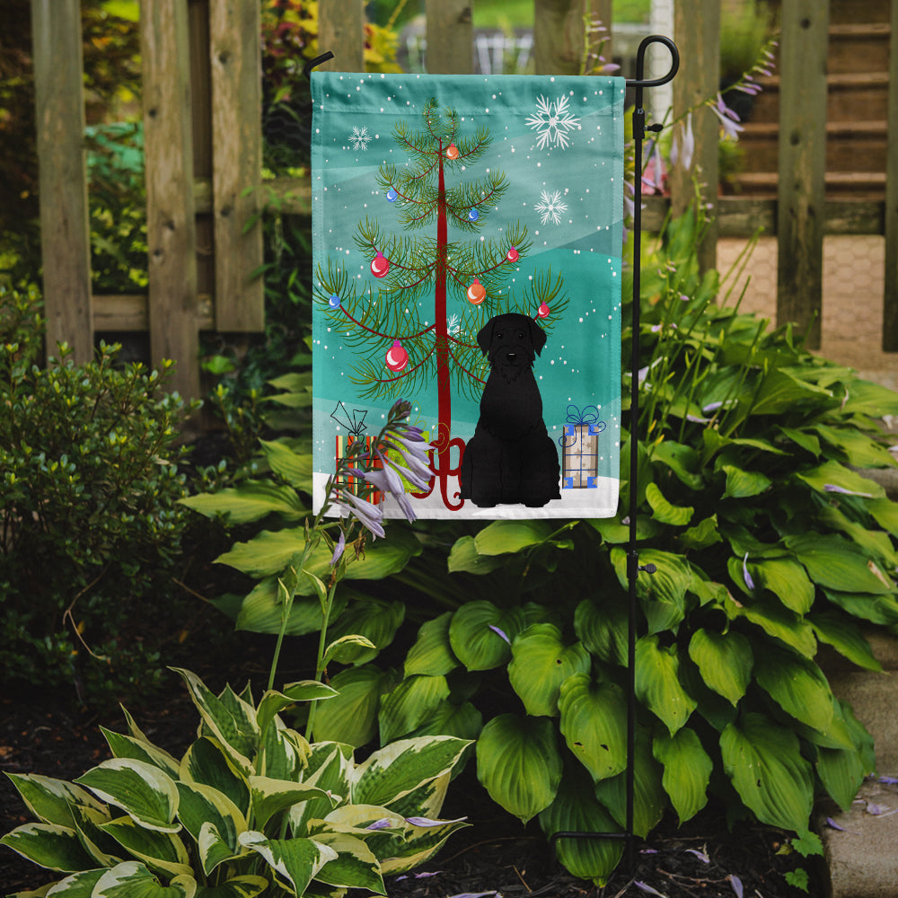 Merry Christmas Tree Giant Schnauzer Garden Flag Mailbox Decorative Yard Banner Outside Patio Artwork for Flower Beds, Garden Size, Multicolor
