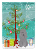 Merry Christmas Tree Poodle Silver Garden Flag Mailbox Decorative Yard Banner Outside Patio Artwork for Flower Beds, Garden Size, Multicolor
