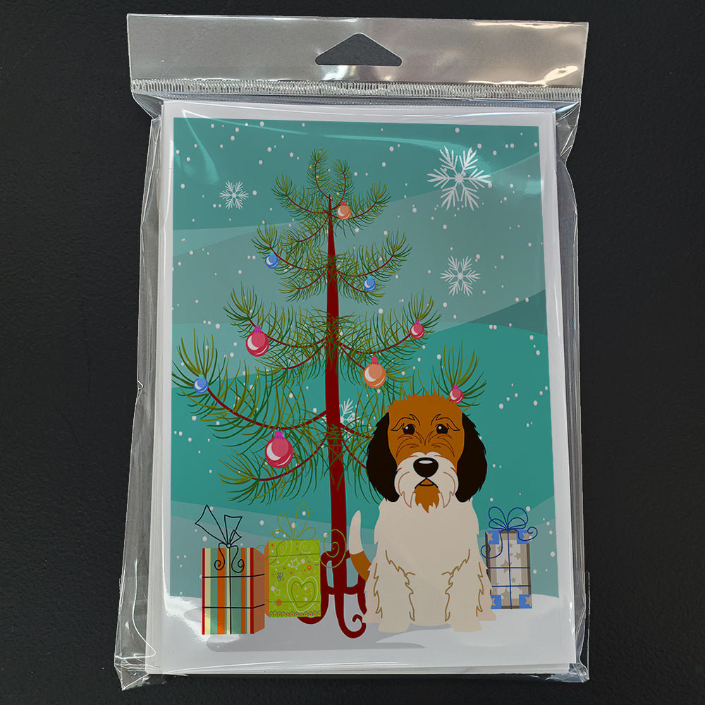 Merry Christmas Tree Petit Basset Griffon Veenden Greeting Cards Pack of 8 Blank Cards with Envelopes Whimsical A7 Size 5x7