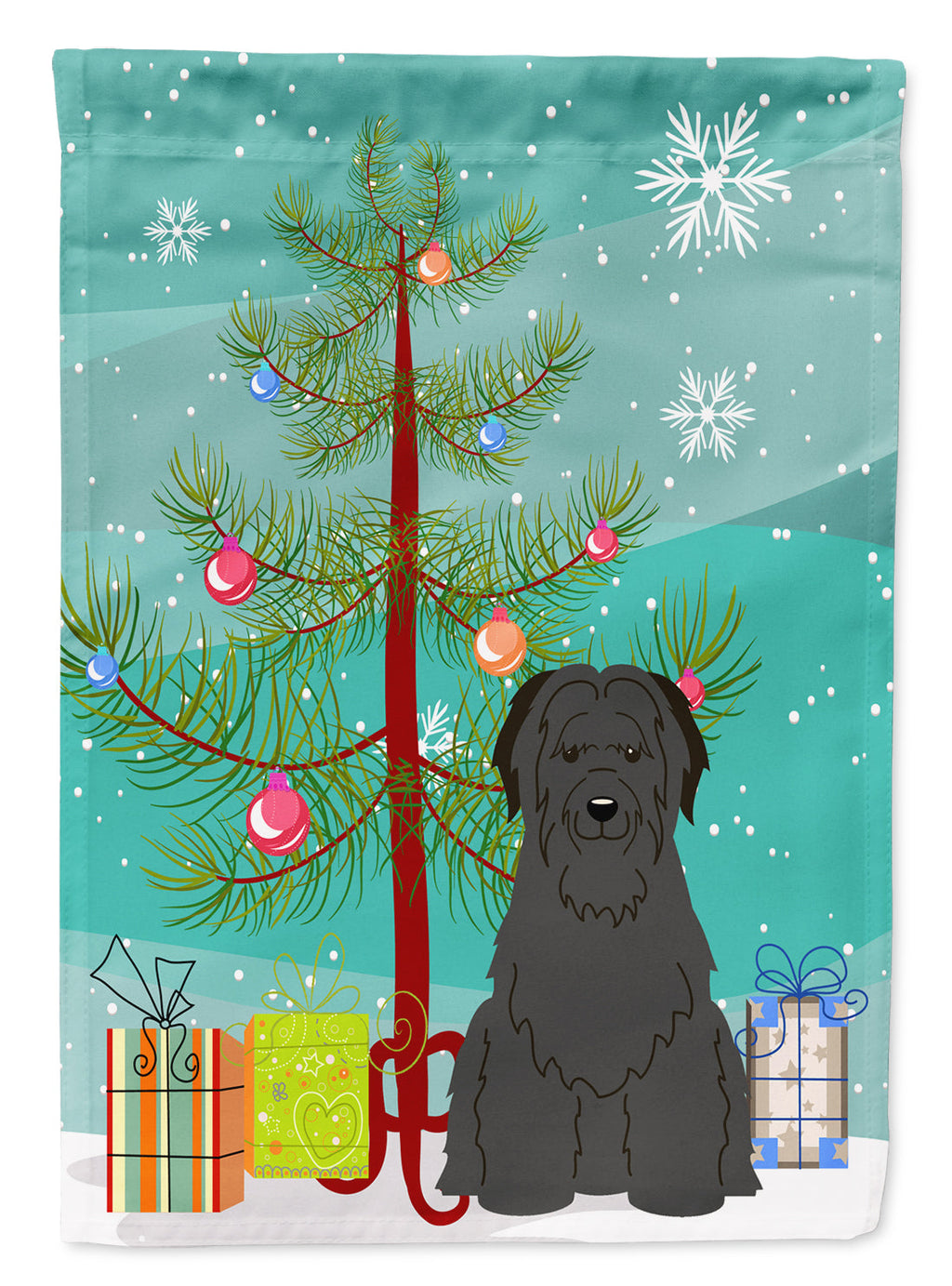 Merry Christmas Tree Briard Black Garden Flag Mailbox Decorative Yard Banner Outside Patio Artwork for Flower Beds, Garden Size, Multicolor