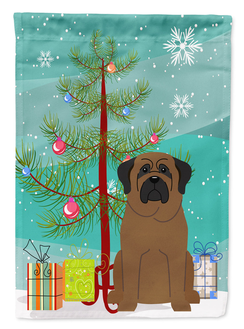 Merry Christmas Tree Bullmastiff Garden Flag Mailbox Decorative Yard Banner Outside Patio Artwork for Flower Beds, Garden Size, Multicolor