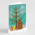Merry Christmas Tree Shih Tzu Silver Chocolate Greeting Cards Pack of 8 Blank Cards with Envelopes Whimsical A7 Size 5x7