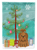 Merry Christmas Tree Shih Tzu Silver Chocolate Garden Flag Mailbox Decorative Yard Banner Outside Patio Artwork for Flower Beds, Garden Size, Multicolor