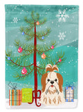 Merry Christmas Tree Shih Tzu Red White Garden Flag Mailbox Decorative Yard Banner Outside Patio Artwork for Flower Beds, Garden Size, Multicolor