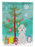 Merry Christmas Tree Bedlington Terrier Blue Garden Flag Mailbox Decorative Yard Banner Outside Patio Artwork for Flower Beds, Garden Size, Multicolor