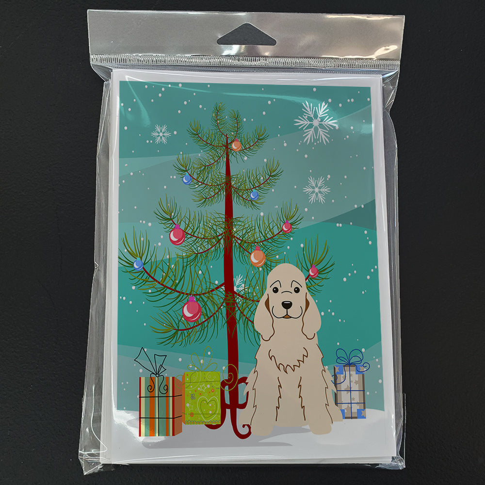 Merry Christmas Tree Cocker Spaniel Buff Greeting Cards Pack of 8 Blank Cards with Envelopes Whimsical A7 Size 5x7