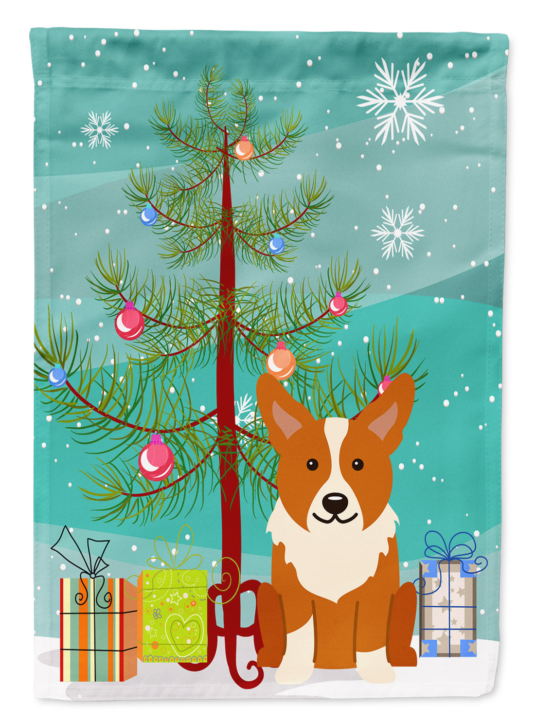 Merry Christmas Tree Corgi Garden Flag Mailbox Decorative Yard Banner Outside Patio Artwork for Flower Beds, Garden Size, Multicolor