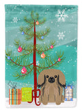 Merry Christmas Tree Pekingese Tan Garden Flag Mailbox Decorative Yard Banner Outside Patio Artwork for Flower Beds, Garden Size, Multicolor