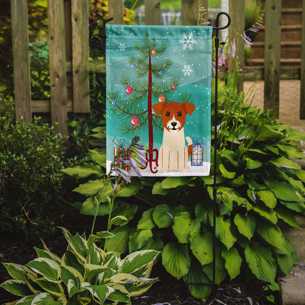 Merry Christmas Tree Jack Russell Terrier Garden Flag Mailbox Decorative Yard Banner Outside Patio Artwork for Flower Beds, Garden Size, Multicolor