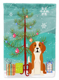 Merry Christmas Tree English Foxhound Garden Flag Mailbox Decorative Yard Banner Outside Patio Artwork for Flower Beds, Garden Size, Multicolor