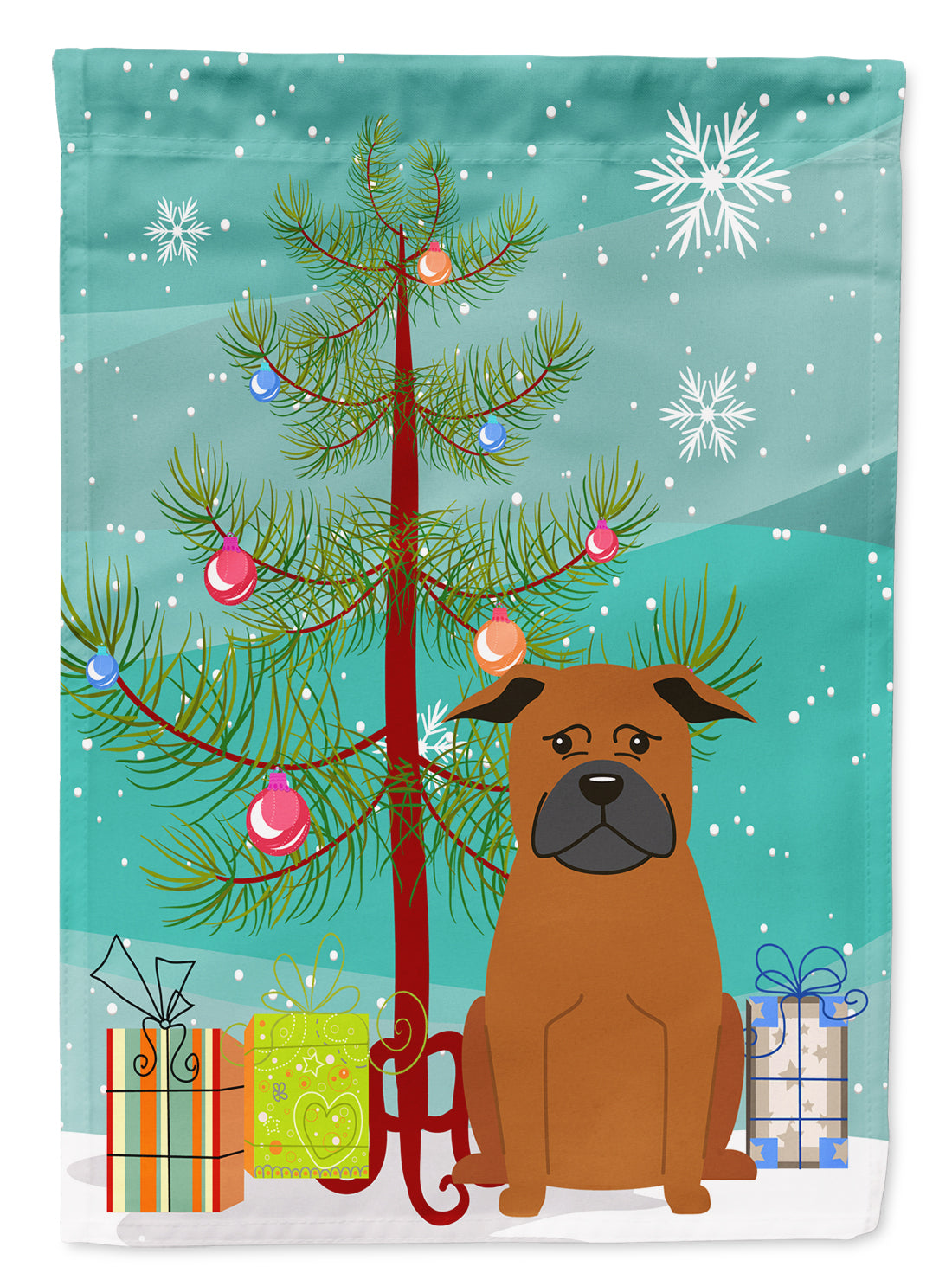 Merry Christmas Tree Chinese Chongqing Dog Garden Flag Mailbox Decorative Yard Banner Outside Patio Artwork for Flower Beds, Garden Size, Multicolor