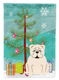 Merry Christmas Tree English Bulldog White Garden Flag Mailbox Decorative Yard Banner Outside Patio Artwork for Flower Beds, Garden Size, Multicolor