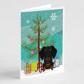 Merry Christmas Tree Wire Haired Dachshund Black Tan Greeting Cards Pack of 8 Blank Cards with Envelopes Whimsical A7 Size 5x7
