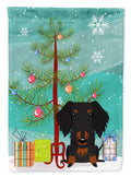 Merry Christmas Tree Wire Haired Dachshund Black Tan Garden Flag Mailbox Decorative Yard Banner Outside Patio Artwork for Flower Beds, Garden Size, Multicolor