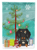 Merry Christmas Tree Wire Haired Dachshund Dapple Garden Flag Mailbox Decorative Yard Banner Outside Patio Artwork for Flower Beds, Garden Size, Multicolor