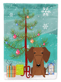 Merry Christmas Tree Dachshund Red Brown Garden Flag Mailbox Decorative Yard Banner Outside Patio Artwork for Flower Beds, Garden Size, Multicolor