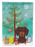 Merry Christmas Tree Dachshund Chocolate Garden Flag Mailbox Decorative Yard Banner Outside Patio Artwork for Flower Beds, Garden Size, Multicolor