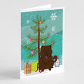 Merry Christmas Tree Chow Chow Chocolate Greeting Cards Pack of 8 Blank Cards with Envelopes Whimsical A7 Size 5x7