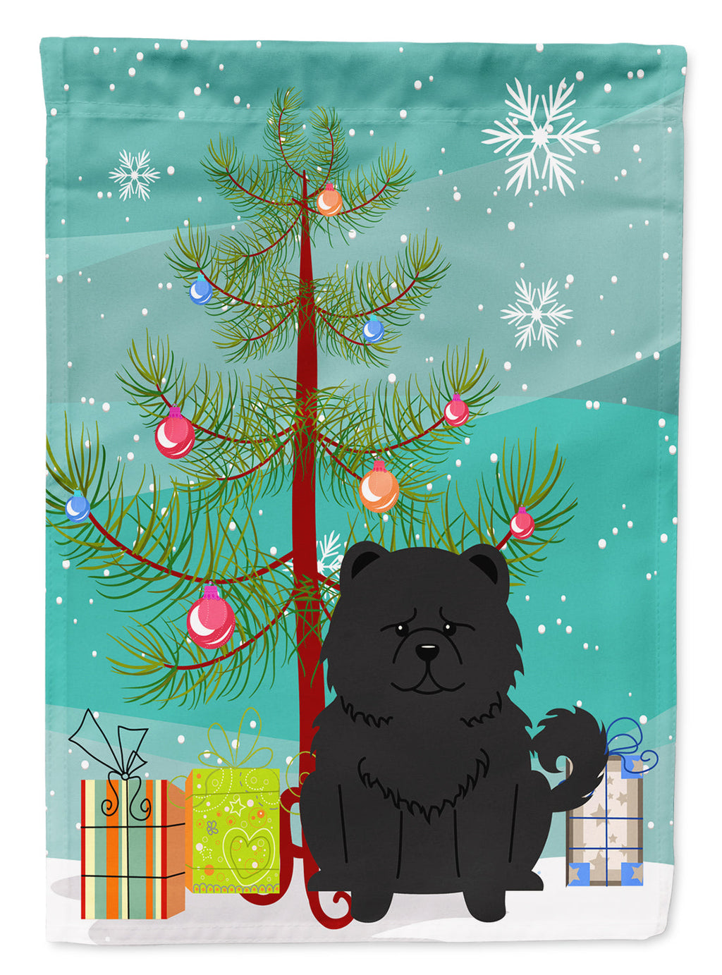 Merry Christmas Tree Chow Chow Black Garden Flag Mailbox Decorative Yard Banner Outside Patio Artwork for Flower Beds, Garden Size, Multicolor