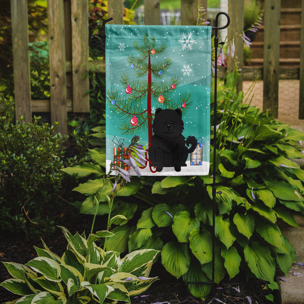 Merry Christmas Tree Chow Chow Black Garden Flag Mailbox Decorative Yard Banner Outside Patio Artwork for Flower Beds, Garden Size, Multicolor