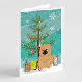 Merry Christmas Tree Chow Chow Cream Greeting Cards Pack of 8 Blank Cards with Envelopes Whimsical A7 Size 5x7
