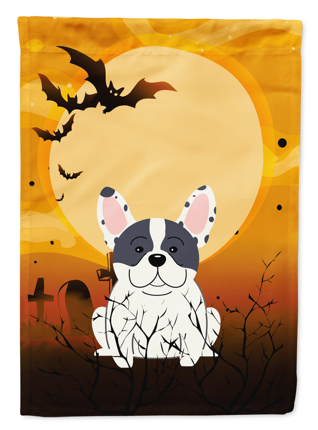 Halloween French Bulldog Piebald Garden Flag Mailbox Decorative Yard Banner Outside Patio Artwork for Flower Beds, Garden Size, Multicolor