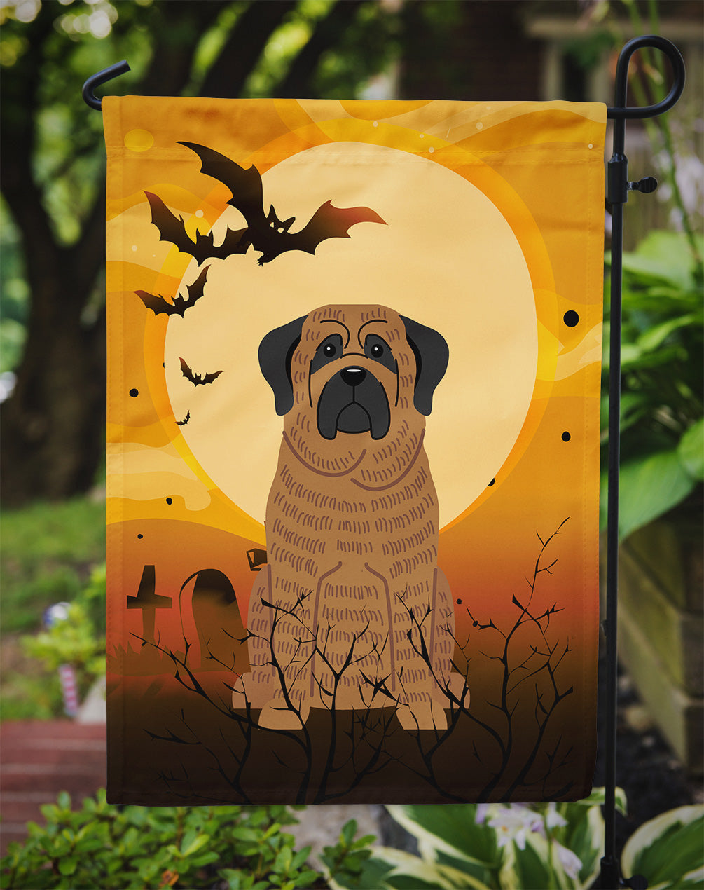 Halloween Mastiff Brindle Garden Flag Mailbox Decorative Yard Banner Outside Patio Artwork for Flower Beds, Garden Size, Multicolor
