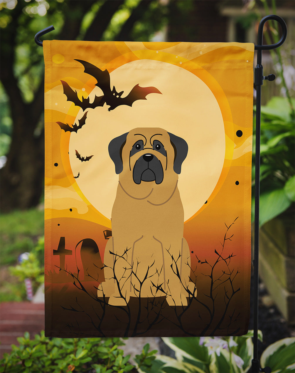 Halloween Mastiff Garden Flag Mailbox Decorative Yard Banner Outside Patio Artwork for Flower Beds, Garden Size, Multicolor