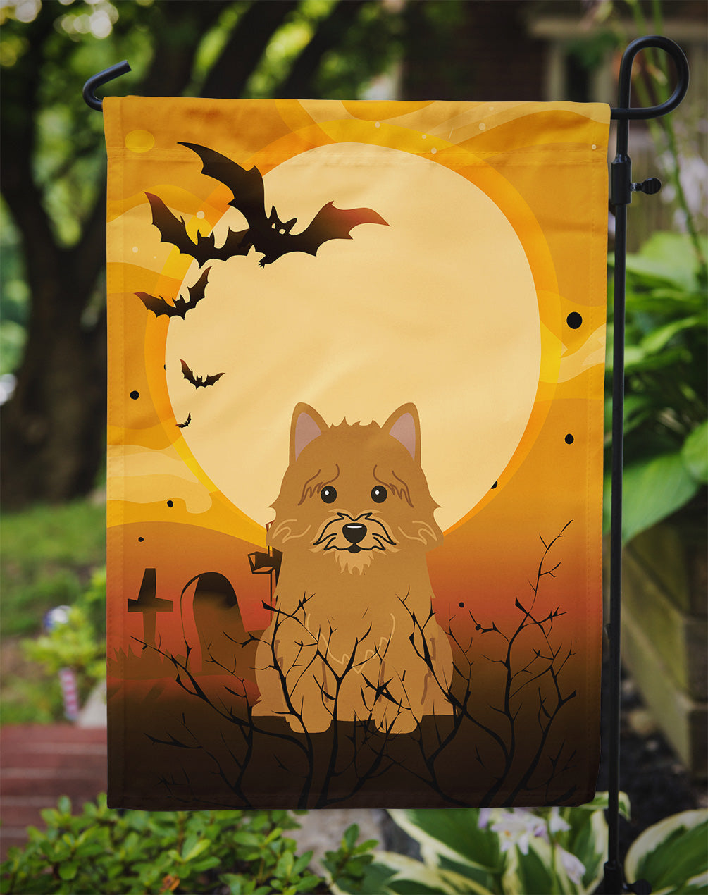 Halloween Norwich Terrier Garden Flag Mailbox Decorative Yard Banner Outside Patio Artwork for Flower Beds, Garden Size, Multicolor
