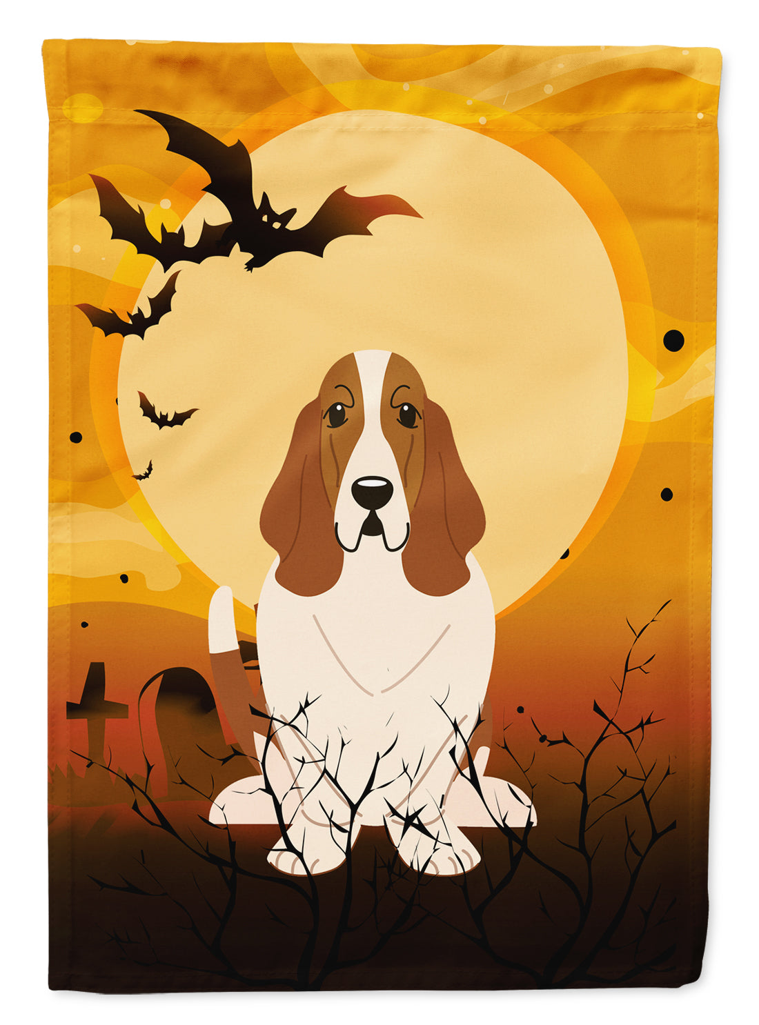 Halloween Basset Hound Garden Flag Mailbox Decorative Yard Banner Outside Patio Artwork for Flower Beds, Garden Size, Multicolor